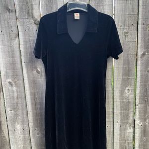 Vintage American Eagle Black Velvet Skater Dress
